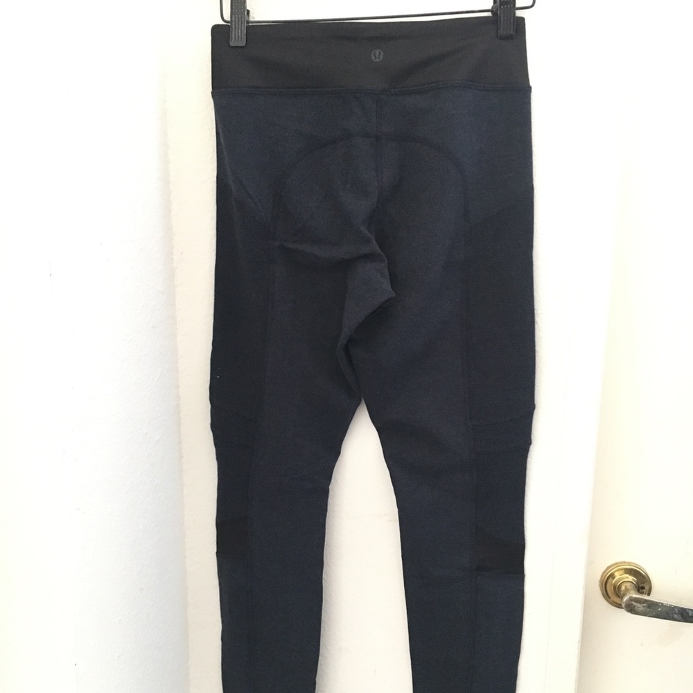 Lululemon Cotton Heather Navy Moto legging sz 6